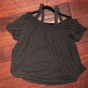Free people dark gray strap top.
